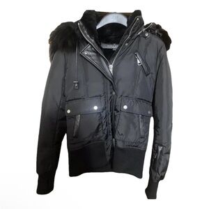 Nicole Benisiti Black fur jacket